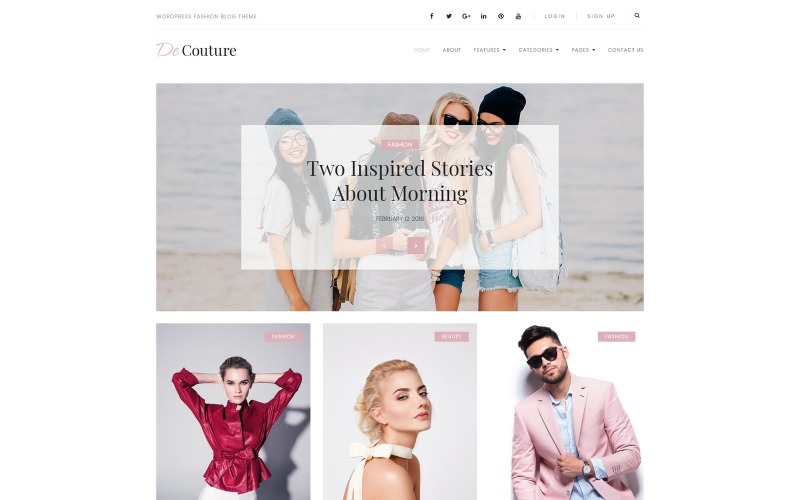 fancy fashion &amp; beauty blog wordpress theme