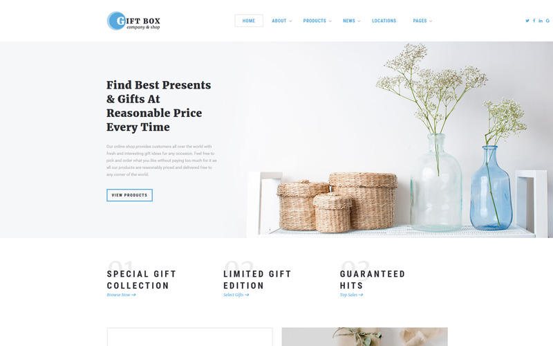Gift Box - Gift Shop Multipage HTML5 Web Sitesi Şablonu