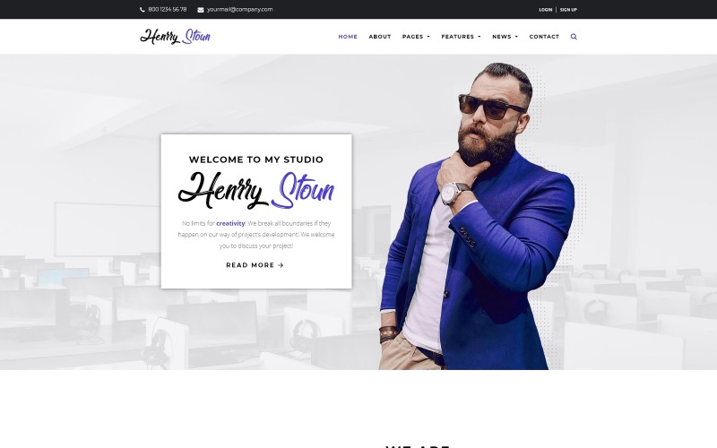 Henry Stoun - WordPress-tema för personlig webbplats