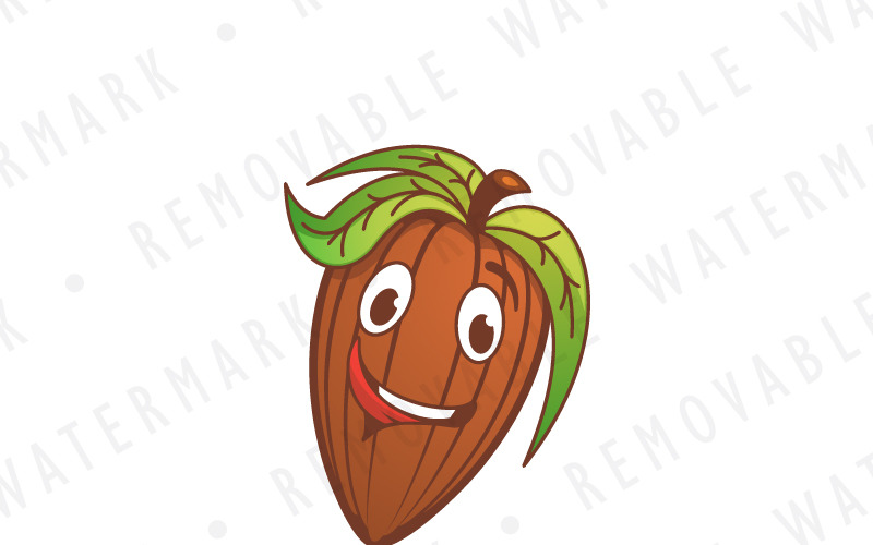 Шаблон логотипа персонажа какао-бобов