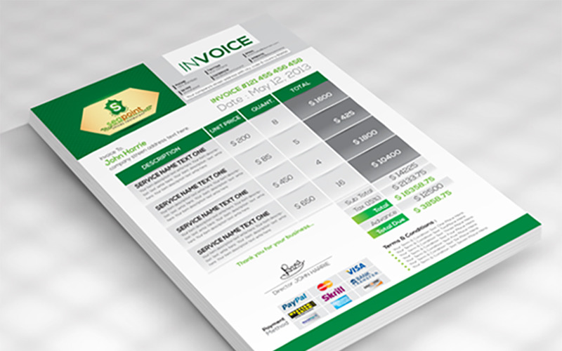 Download Фирменный стиль "SeaPoint Creative Invoice - - Corporate Identity Template" / SeaPoint Creative Invoice - - Corporate Identity Template - Адаптивный Фирменный стиль на тему графика invoice template design ms word psd eps clean bundle simple modern business cash memo a4 automatic bill creative excel indesign