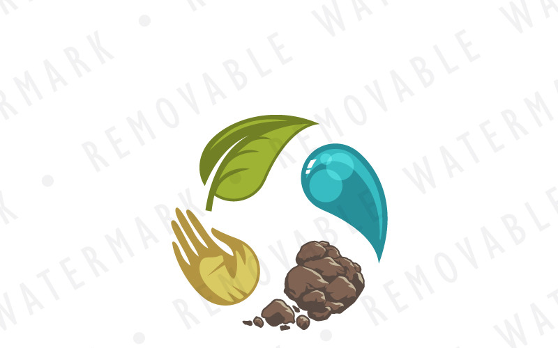 Download Шаблон логотипа "Agriculture Transformation Logo Template" / Agriculture Transformation Logo Template - Шаблон логотипа на тему графика plant circle leaf water earth natural spa agriculture landscaping cycle transformation farming element soil synergy logo design template grow mineral