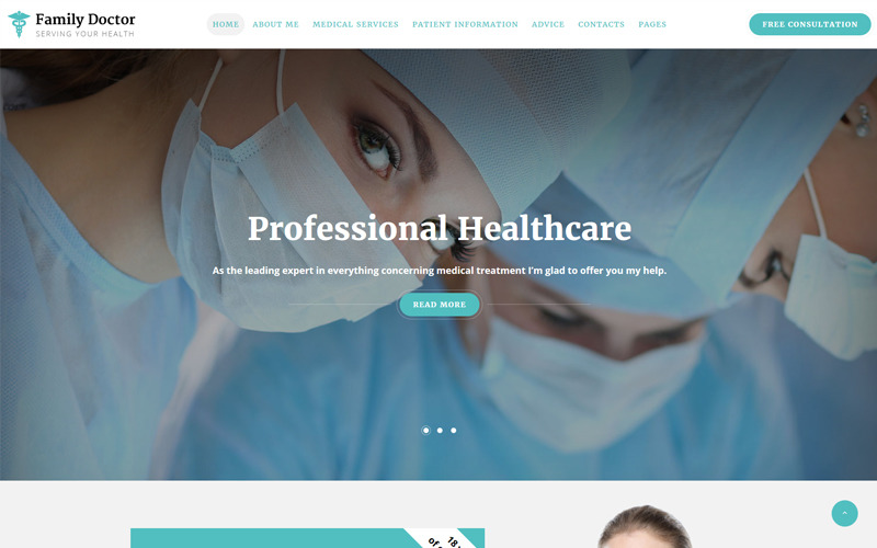 Allmänläkare - Medicinsk rådgivning Flersidig HTML5-webbplatsmall