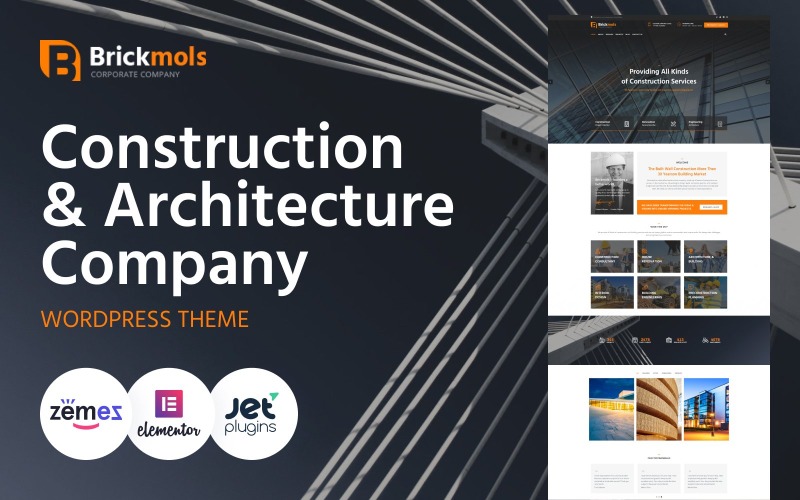 Brickmols: tema de WordPress para empresas de construcción y arquitectura receptivas