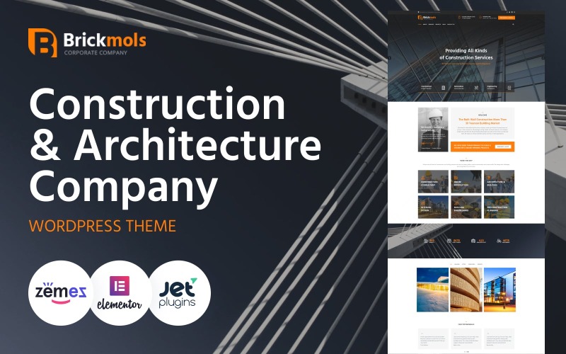 Brickmols - тема WordPress для будівельної компанії та архітектурної фірми