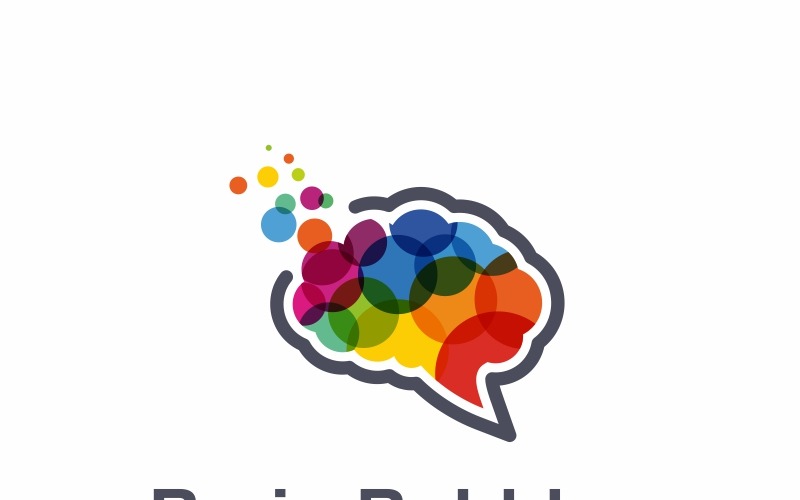 Hersenen bubbels Logo sjabloon