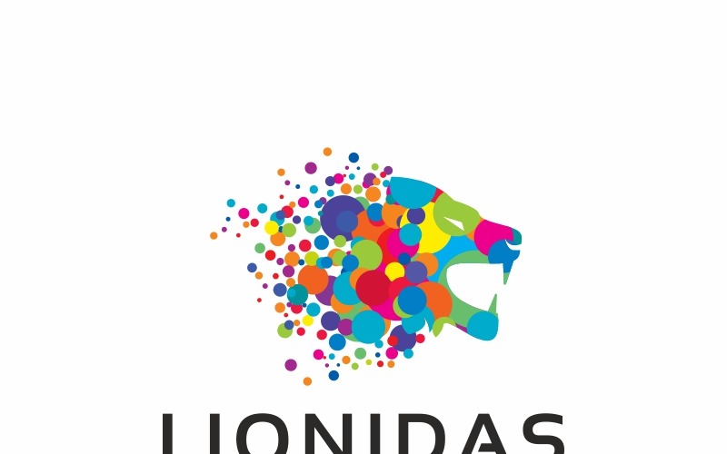 Download Шаблон логотипа "Lionidas Logo Template" / Lionidas Logo Template - Шаблон логотипа на тему графика abstract lion vector animal logo art design branding company colorful prism creative studio crystal diamond digital elegant entertainment event exhibitions