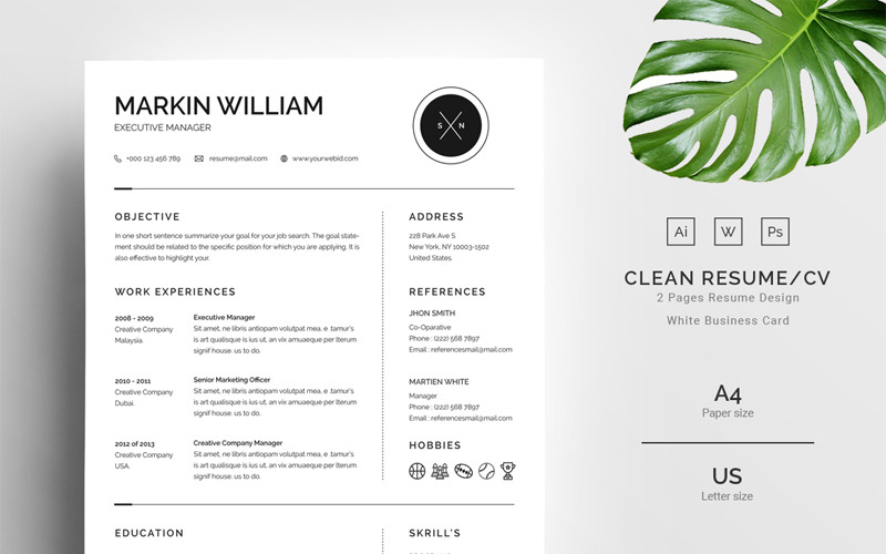 Markin William Minimal Özgeçmiş Teması