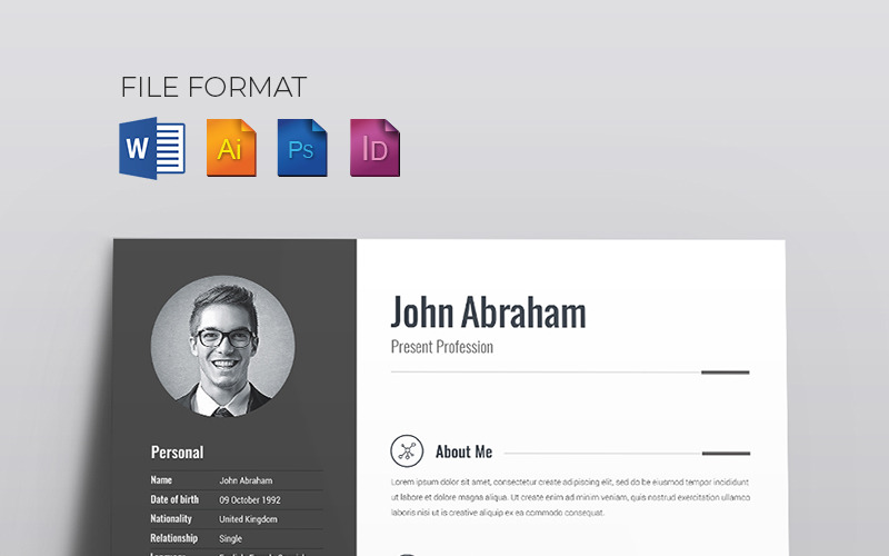 Modello di curriculum CV creativo minimo
