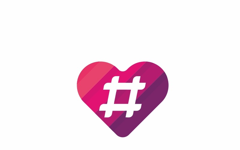 Modelo de logotipo de hashtag