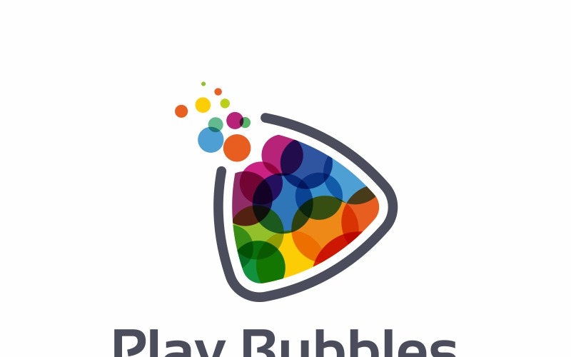 Download Шаблон логотипа "Play Bubbles Logo Template" / Play Bubbles Logo Template - Шаблон логотипа на тему графика app beat broadcast colorful communication creative entertainment frequency harmony media melody movie mp3 multimedia music news noise play player producer