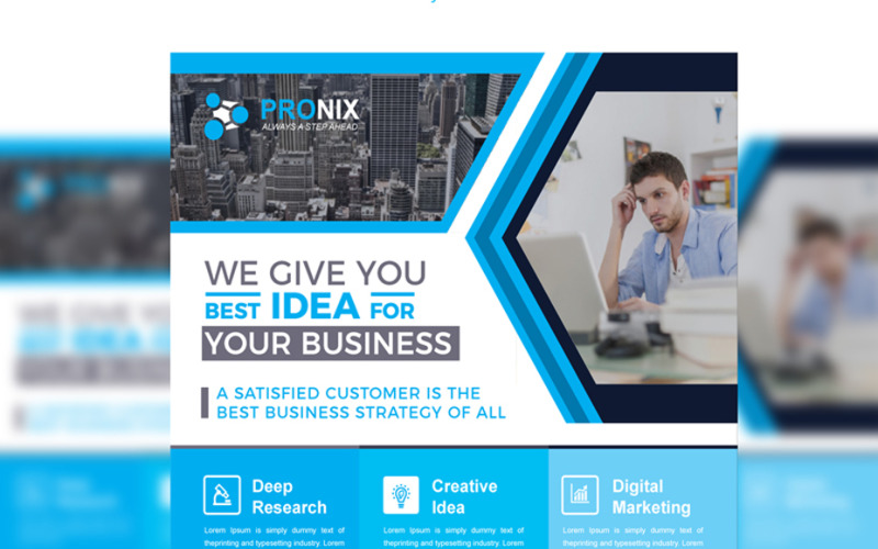 Download Фирменный стиль "Pronix Business Flyer - Corporate Identity Template" / Pronix Business Flyer - Corporate Identity Template - Адаптивный Фирменный стиль на тему графика a4,business,flyer,clean,corporate,customize,design,easy,editable,logo,free,fonts,letter,magazine,modern,photoshop,poster,product,features