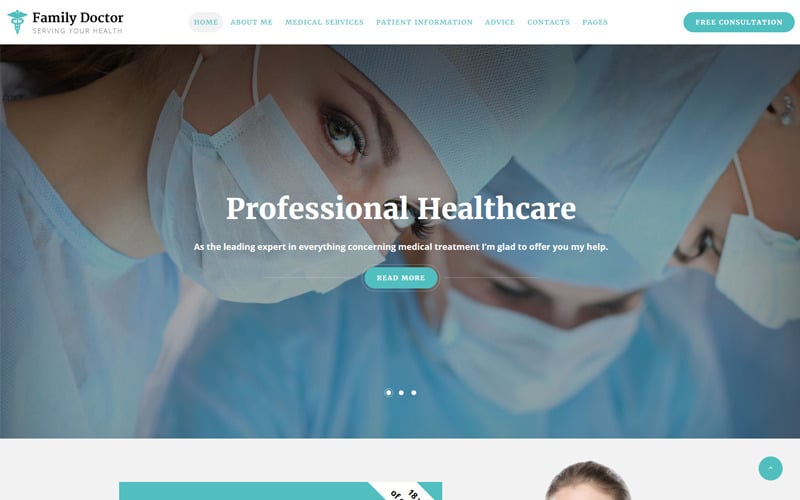 Rodinný lékař - lékařské poradenství Vícestránková webová šablona HTML5
