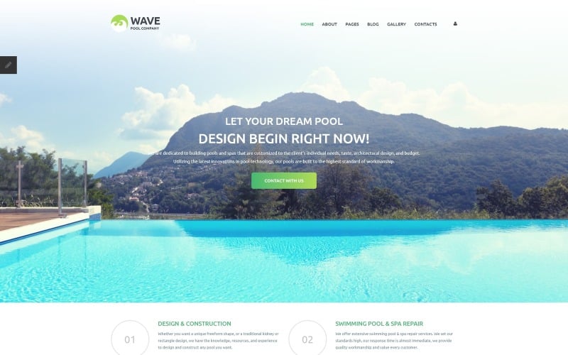 Wave-花式游泳池工程公司Joomla模板