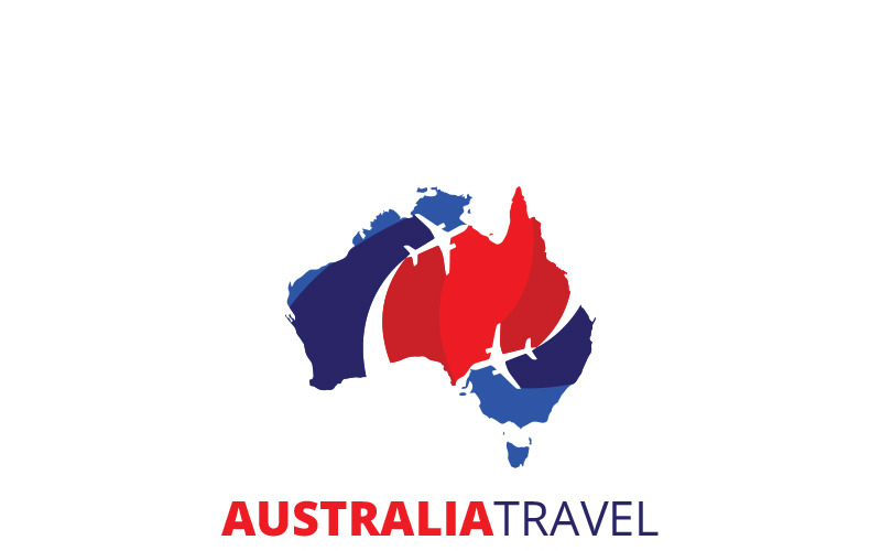 澳大利亚旅行徽标模板
