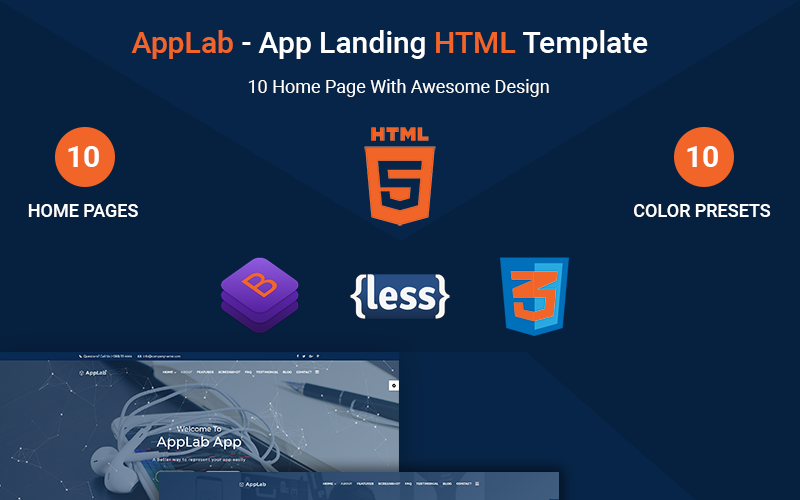 Applab - HTML-шаблон для целевой площадки приложения