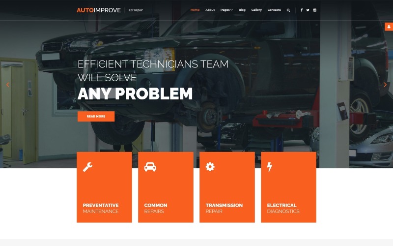 Autoimprove-汽车维修多页创意Joomla模板