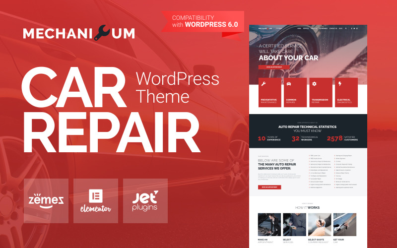 Mechanicum - Araba Tamiri WordPress Elementor Teması