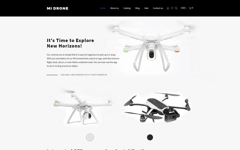 Mi Drone - responsywny motyw Shopify dla pojedynczego produktu