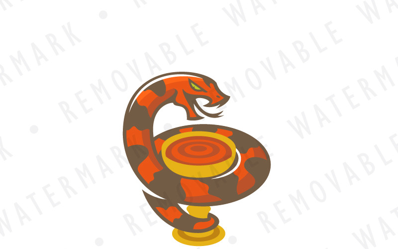 Modello di logo di serpente e calice