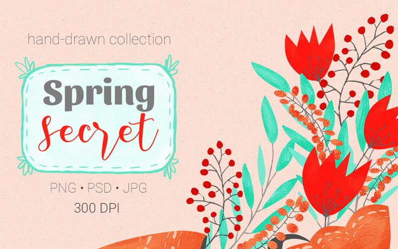 Download Иллюстрация "Spring Secret Collection - Illustration" / Spring Secret Collection - Illustration - Иллюстрация на тему графика spring shoe card pattern template floral flower bloom blossom teapot gentle hand drawn