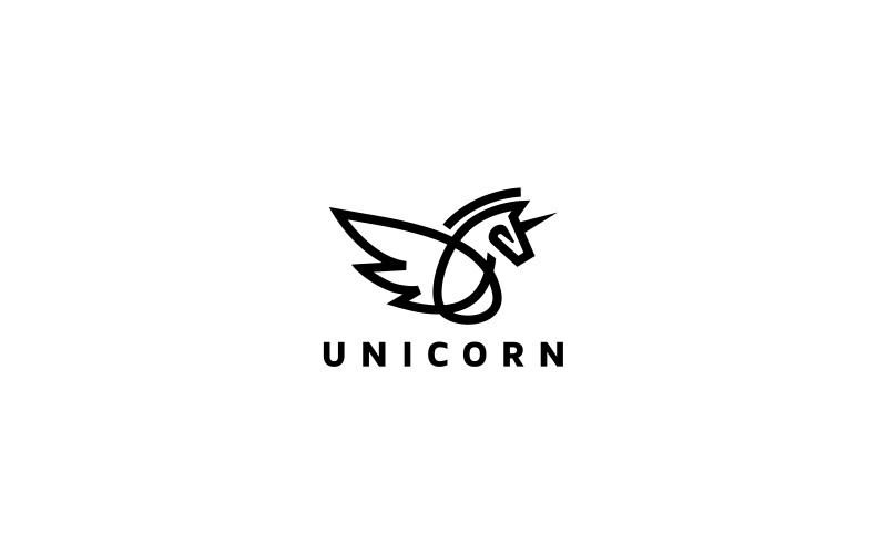 Download Шаблон логотипа "Unicorn Logo Template" / Unicorn Logo Template - Шаблон логотипа на тему графика animal black clean colour creative design elegant emblem energy eps exclusive fashion horse logo marketing medieval modern name power simple,horse,animal,animals,logo,unicorn,pegasus,wings,en