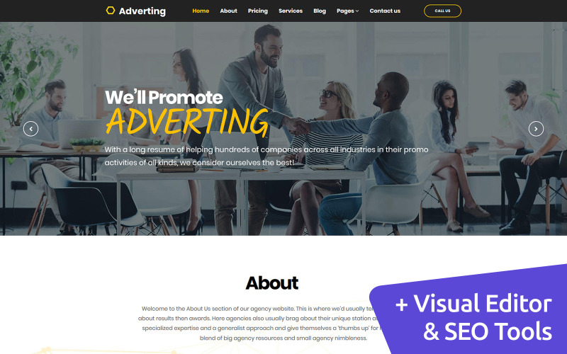 рекламное агентство moto cms 3 шаблон