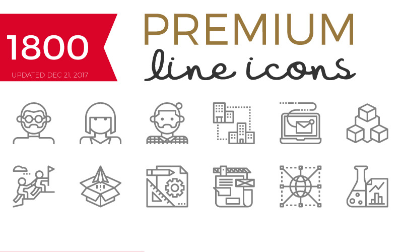 Becris - Conjunto de ícones de linha premium