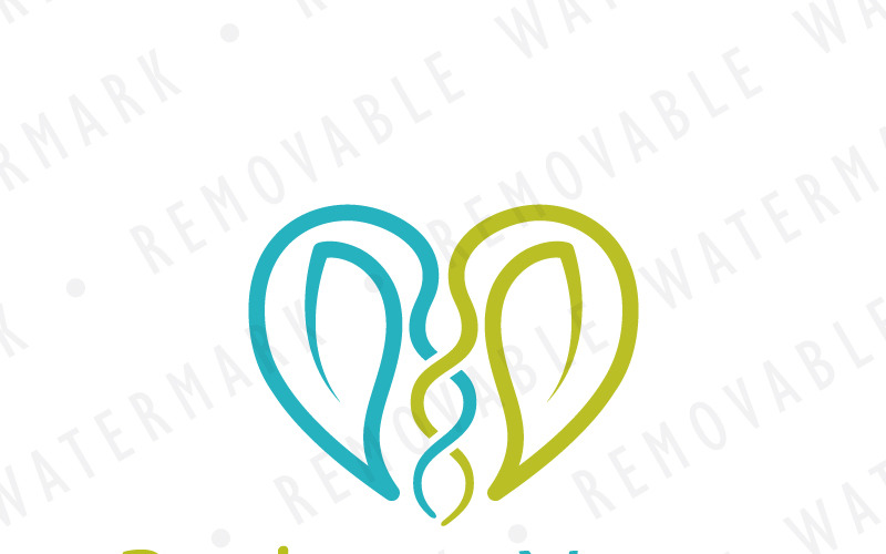 Download Шаблон логотипа "Heart of Symbiosis - Logo Template" / Heart of Symbiosis - Logo Template - Шаблон логотипа на тему графика leaf love heart relationship helix sprout symbiosis organic dna genetics medical pharmacy logo design template farming agriculture dating biotechnology natural