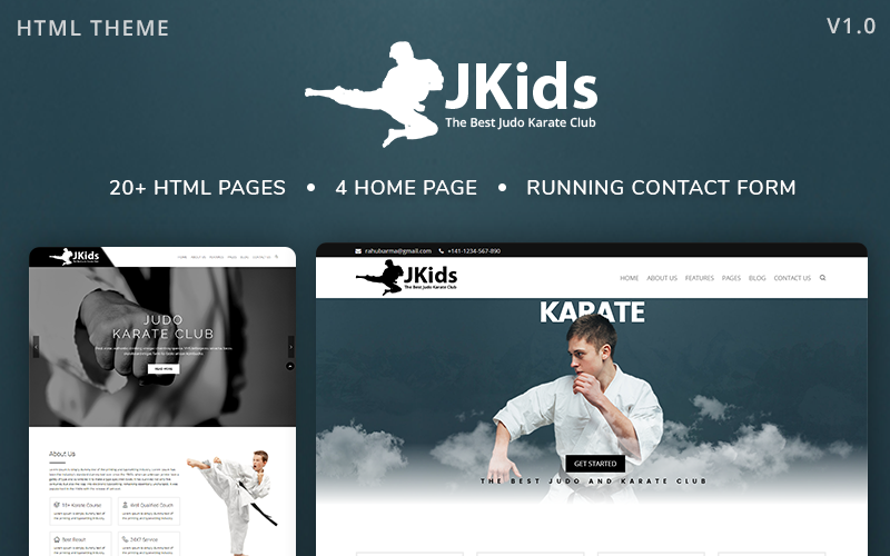 JKids - Modèle de site Web HTML de karaté et d'arts martiaux de judo
