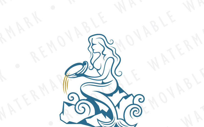 Küçük Deniz Kızı Logo Şablonu