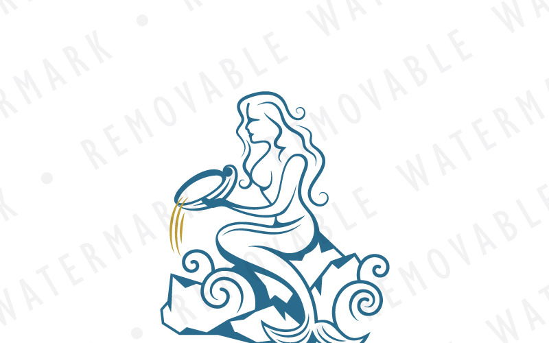 Download Шаблон логотипа "Little Mermaid - Logo Template" / Little Mermaid - Logo Template - Шаблон логотипа на тему графика water artistic love beauty sea mermaid siren logo design template music melody voice aquarius legend mesmerize charm spa seashell maiden