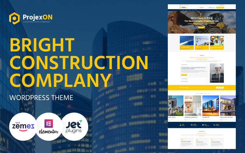 Projexon - Bright Építőipari Vállalat WordPress Sablon
