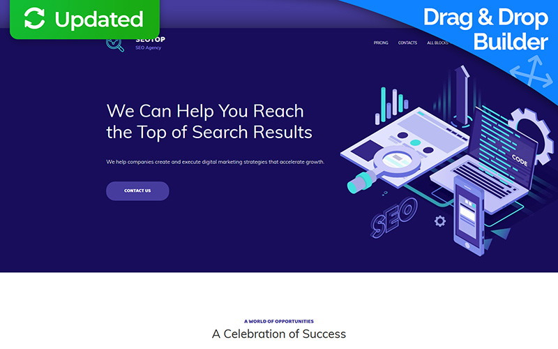 seo агентство motocms 3 шаблон целевой страницы