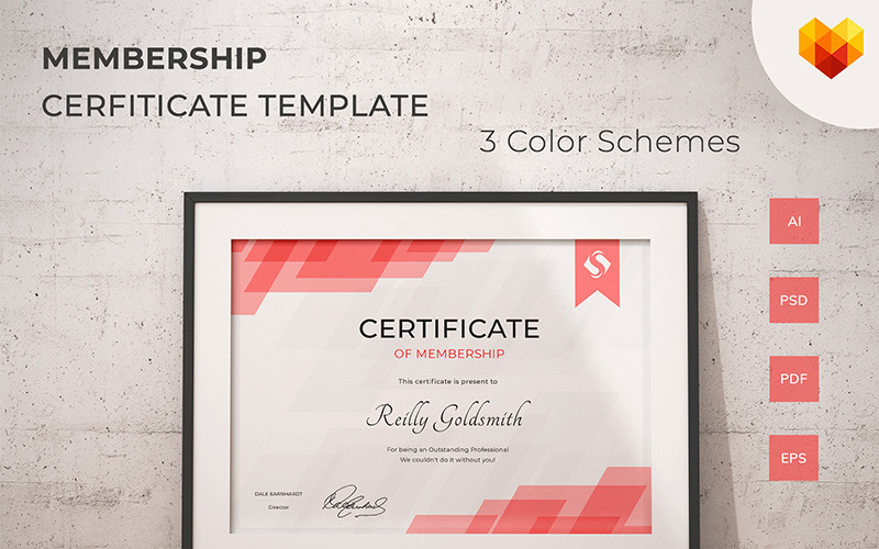 Download Шаблон сертификата "Certificate of Membership Certificate Template" / Certificate of Membership Certificate Template - Шаблон сертификата на тему графика graduation membership attemdance accredited certification recognition printed award graphic psd identity corporate customizable a4 editable diploma certificate appreciation standard formal