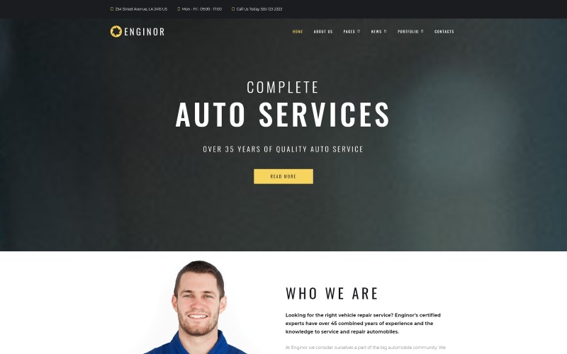 Enginor - szemet gyönyörködtető autótuning szolgáltatás WordPress téma