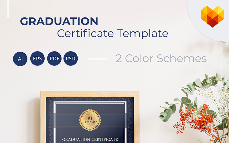 Download Шаблон сертификата "Graduation Certificate Template" / Graduation Certificate Template - Шаблон сертификата на тему графика 