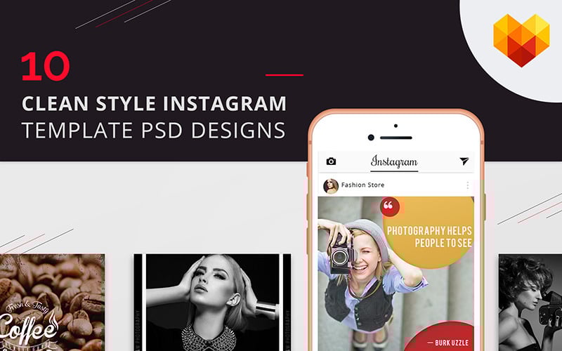 10 Clean Style Instagram Pictures Social Media Template