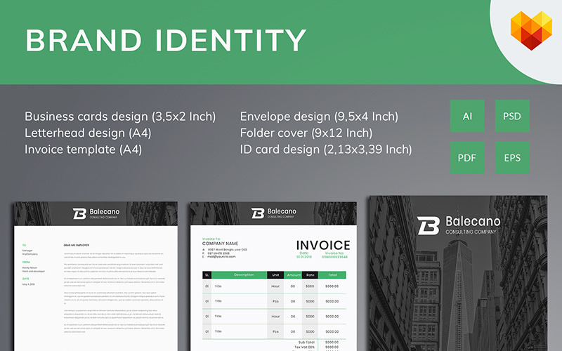 Papelería comercial - Plantilla de identidad corporativa