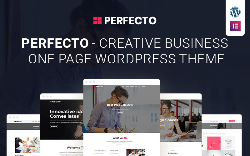 Perfecto - Business WordPress motiv pro jednu stránku