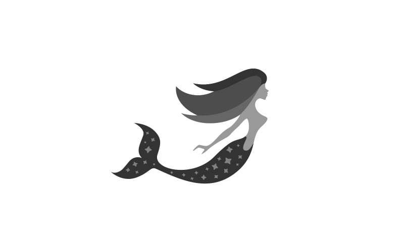 Plantilla de logotipo de sirena