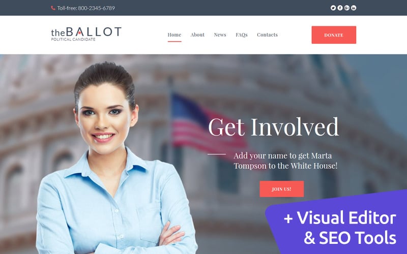 The Ballot - Political Candidate Moto CMS 3 Template