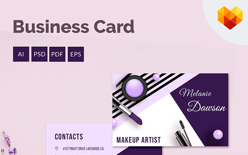 Візитна картка для макіяжу - шаблон фірмового стилю