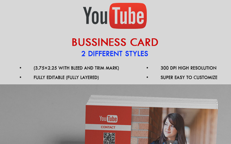 Візитна картка каналу Youtube - шаблон фірмового стилю