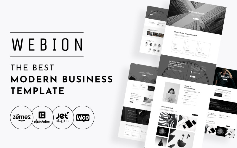 Webion – Minimalistiskt WordPress-tema för företag, Elementor (multifunktionellt)
