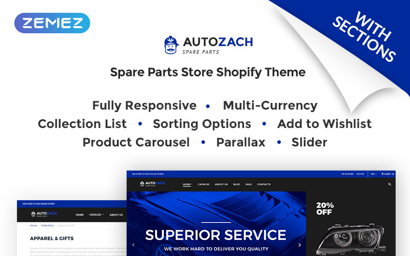 автозапчасти shopify тема