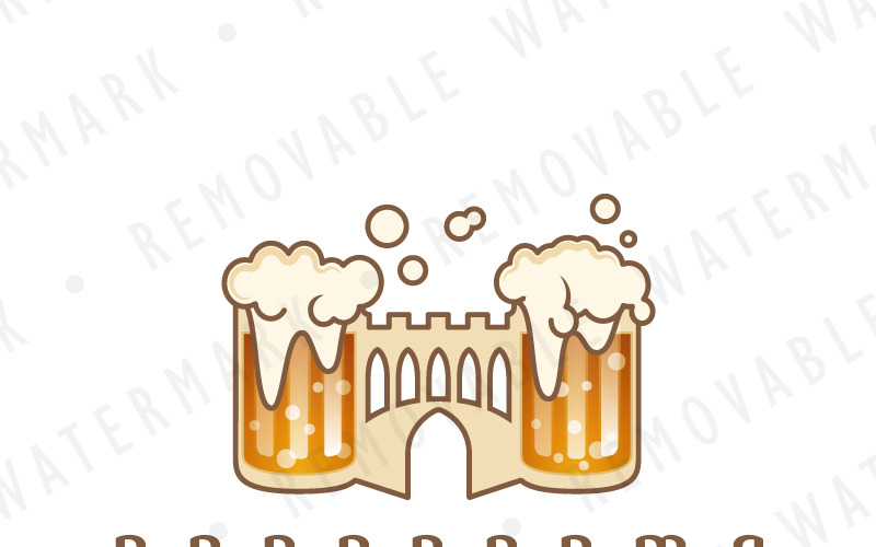 Download Шаблон логотипа "Beer Castle Logo Template" / Beer Castle Logo Template - Шаблон логотипа на тему графика castle gate drink beverage medieval alcohol fortress beer pub brew fort brewery watchtower restaurant bar kingdom tavern logo design template