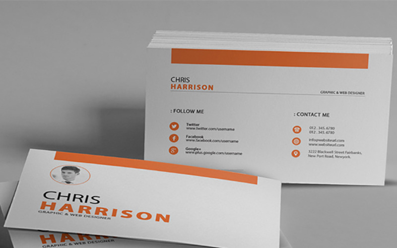 Cartão de visita corporativo Chris Harrison - - Modelo de identidade corporativa
