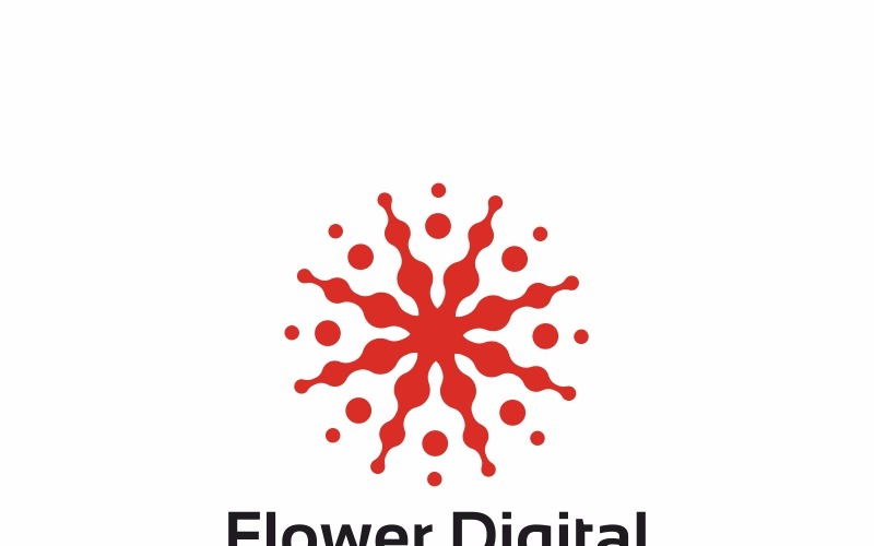 Download Шаблон логотипа "Flower Digital Logo Template" / Flower Digital Logo Template - Шаблон логотипа на тему графика abstract botanist brand colorful colorful flower concept creation creative creativity data designer digital ecological environment flower logo gardern identity natural