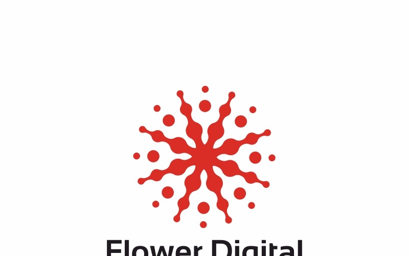 Квітка цифровий логотип шаблон